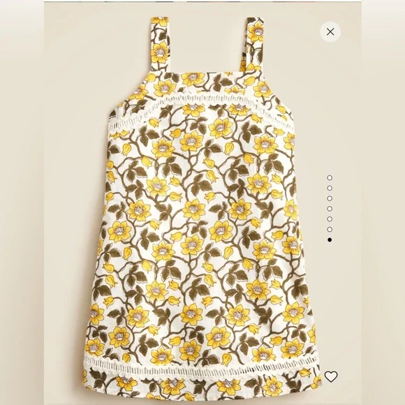 NWT crewcute Girls' rickrack dress in daffodil linen-cotton blend - Picture 4 of 6